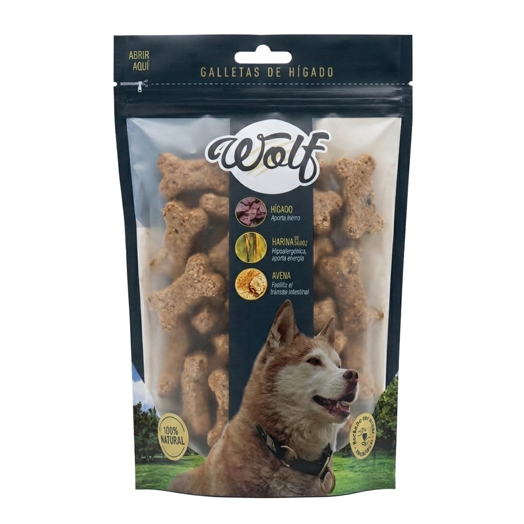 Galletas de Hígado Wolf Snack para Perros 200 g